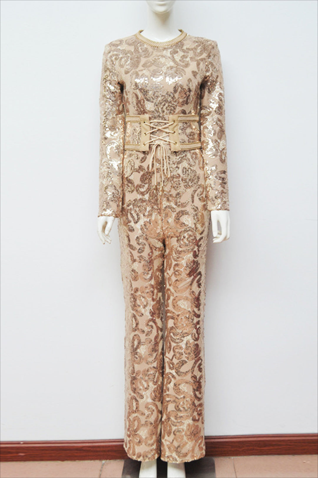 Temperament Lace Beaded Jumpsuit