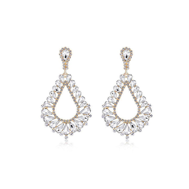 Vintage Diamond-encrusted Hollow Earrings