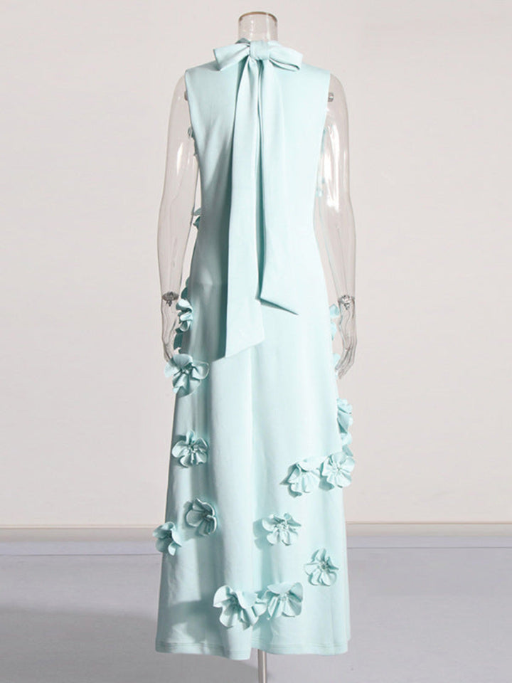 Temperament Three-dimensional Flower Maxi Dress