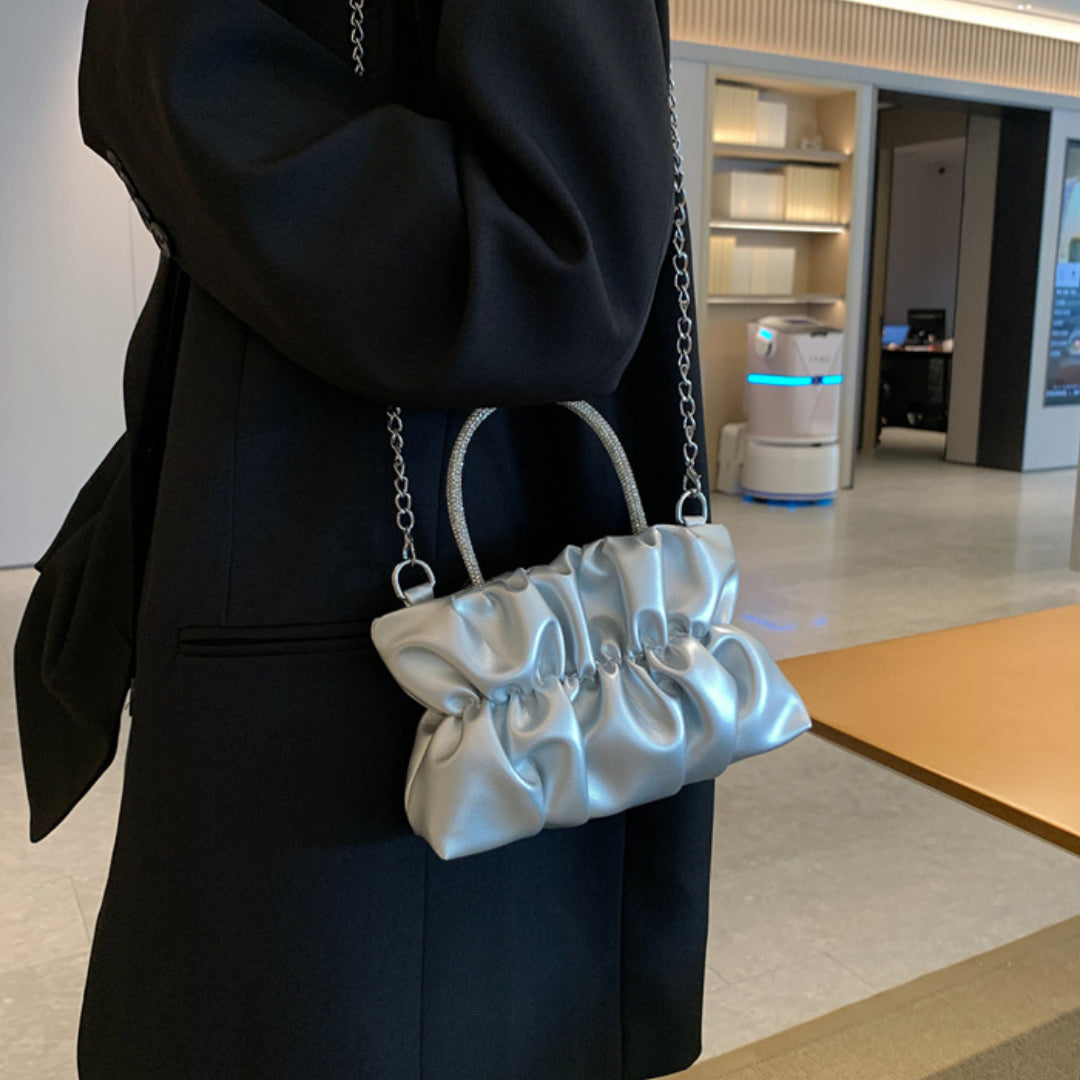 Diamond Pleated Chain Bag