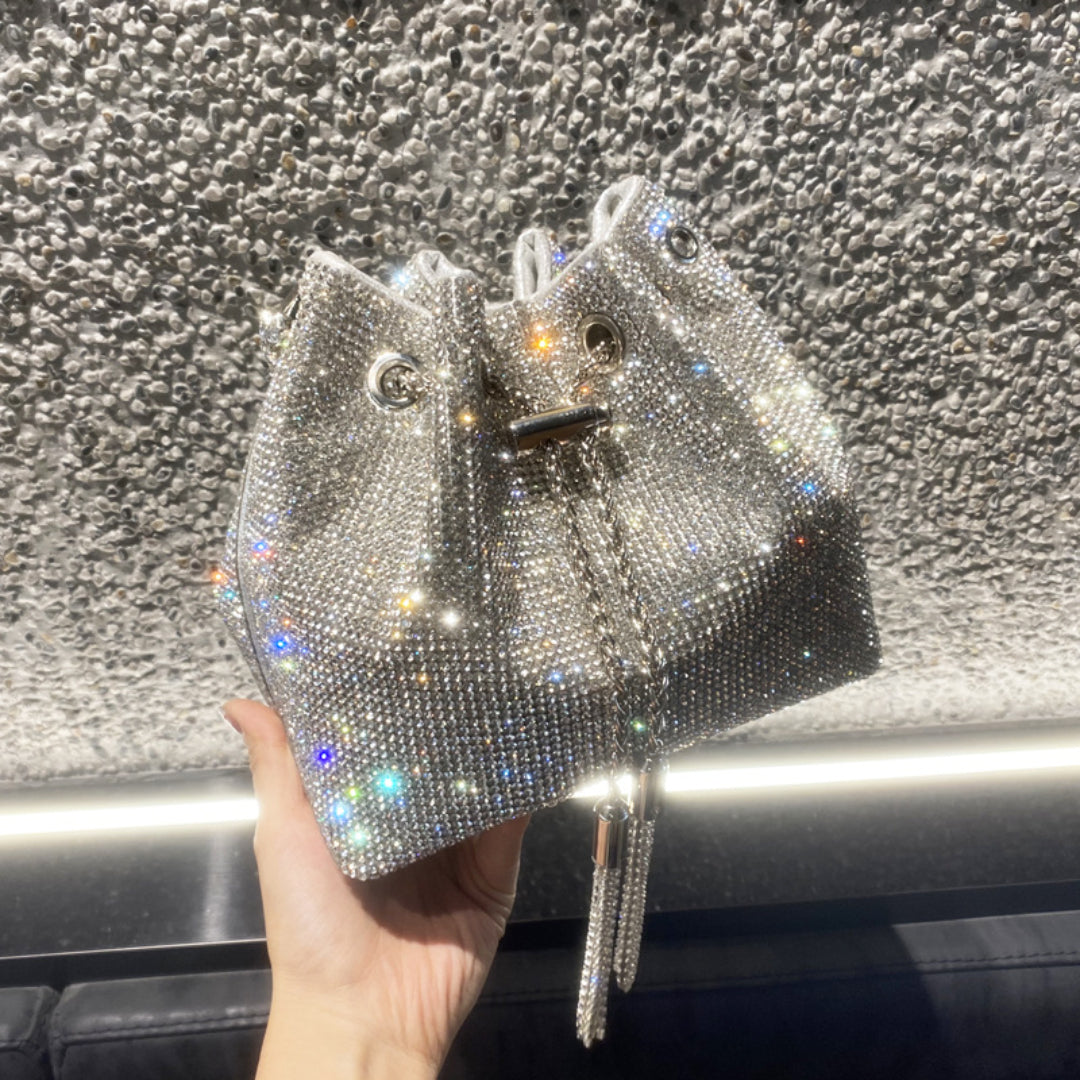 Crystal Embellished Bucket Bag