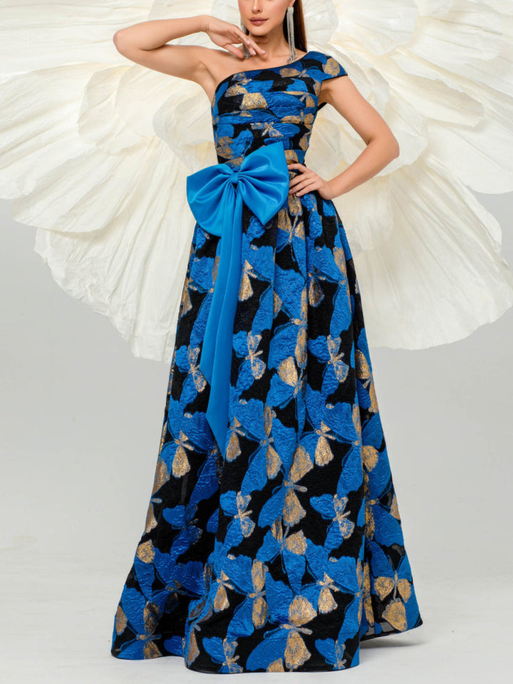 Temperament Single Shoulder Butterfly Dress