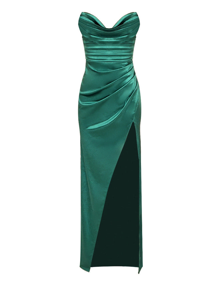 Elegant Green Tube Top Dress