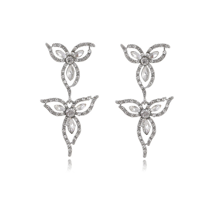 Vintage Flower Diamond Earrings