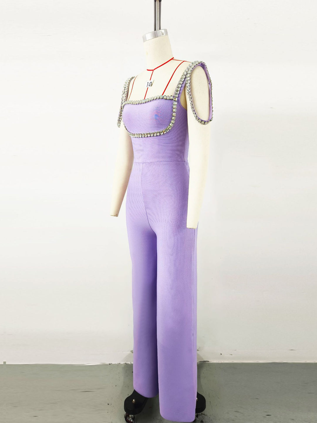 Rhinestone Purple Jumpsuit