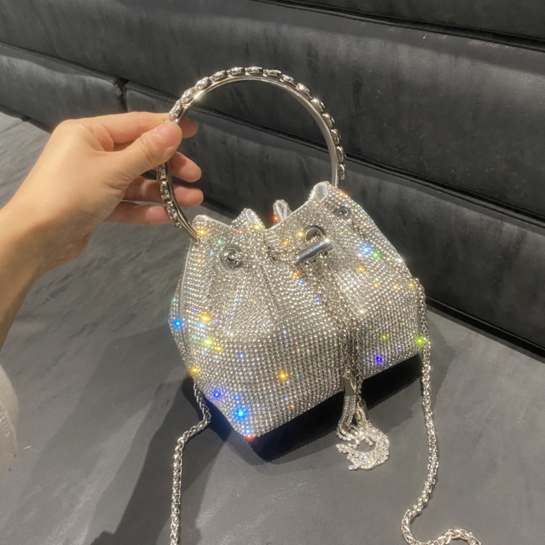 Crystal Embellished Bucket Bag