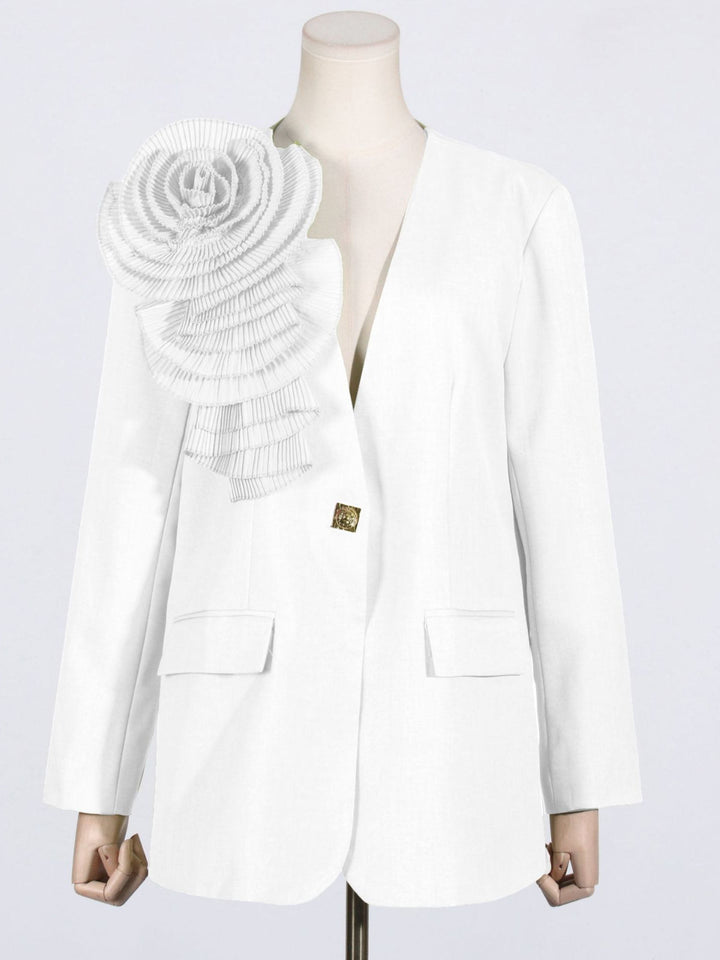 3D Flower V-neck Blazer