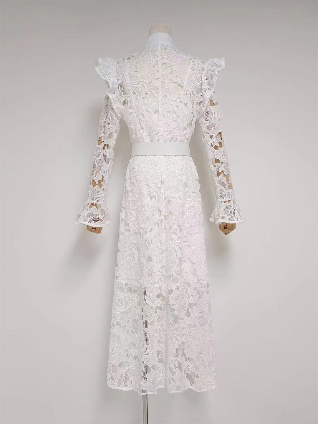 Emma Embroidery Long-Sleeved Hollow Dress