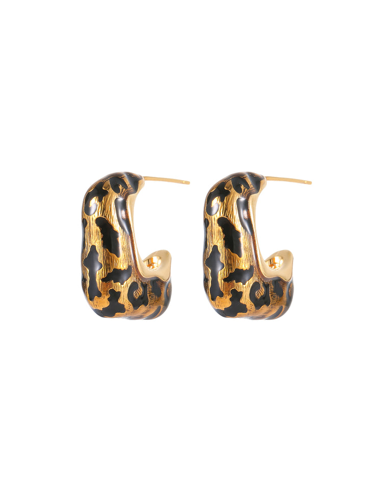 Leopard Print Square Earrings