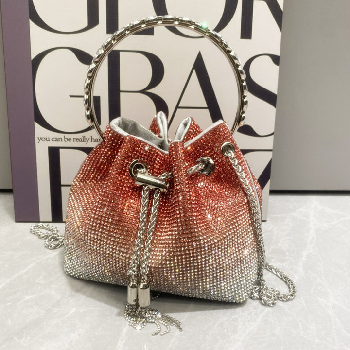 Crystal Embellished Bucket Bag