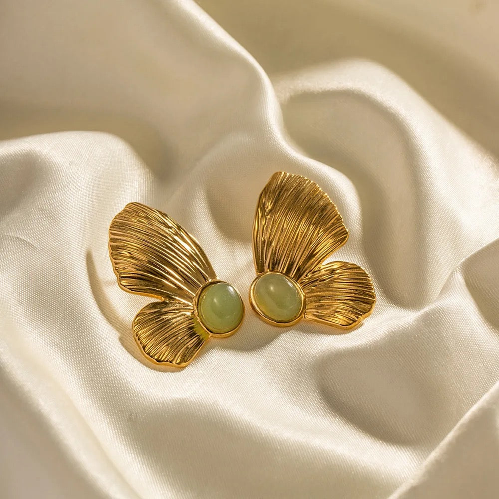 Elegant Jewel-set Butterfly Earrings