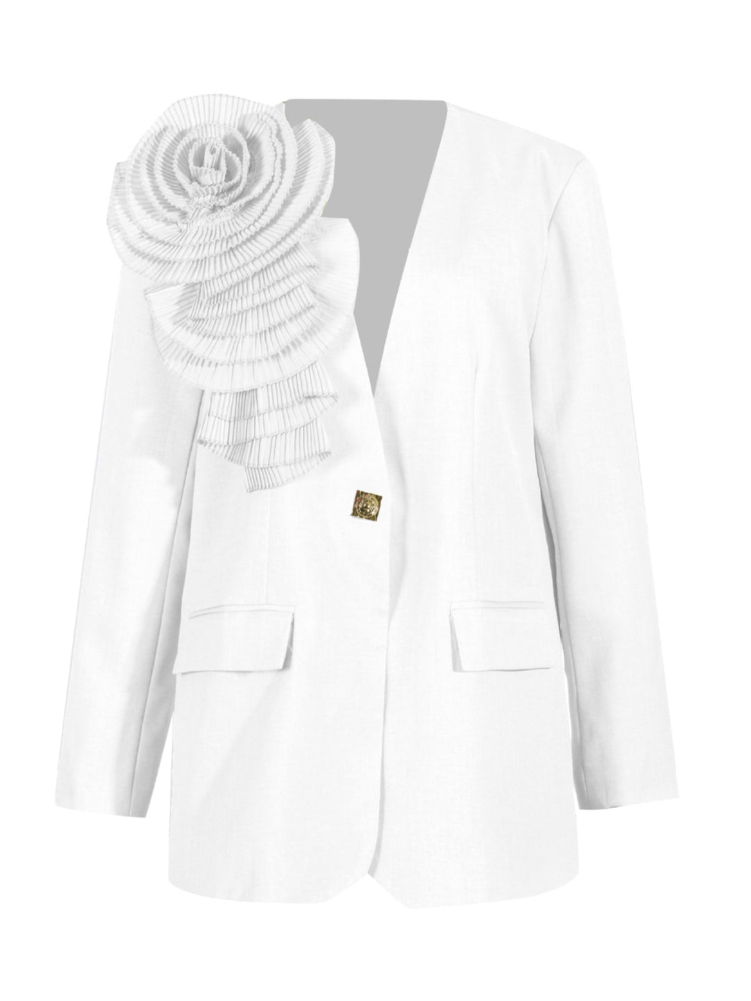 3D Flower V-neck Blazer