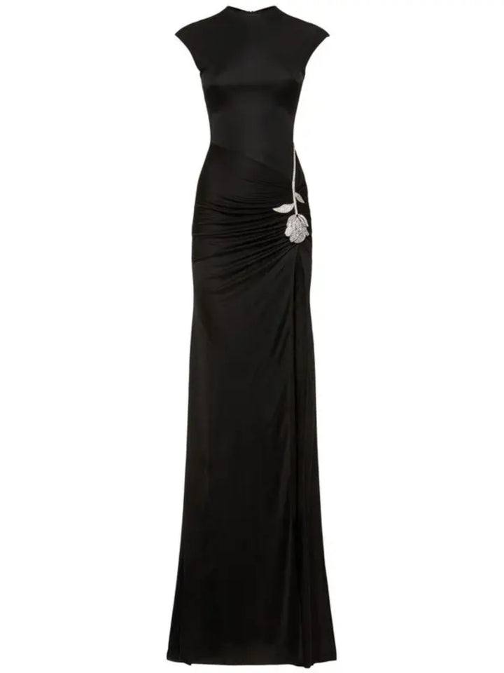 Rose Hot Diamond Black Maxi Dress