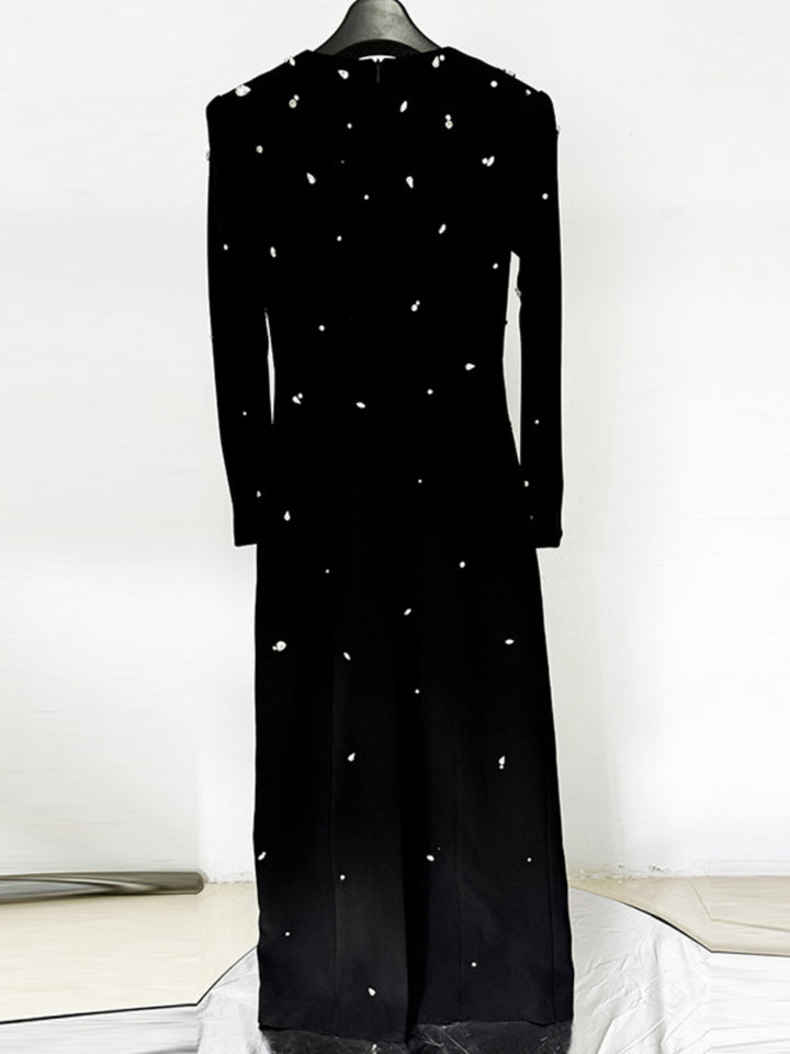 Black Bead Maxi Dress