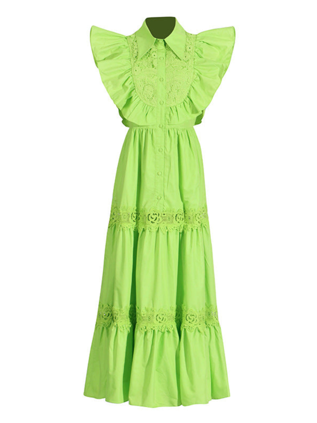 Temperament Lace Embroidered Ruffle Dress