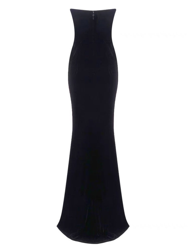 Elegant Diamond Deep V Maxi Dress