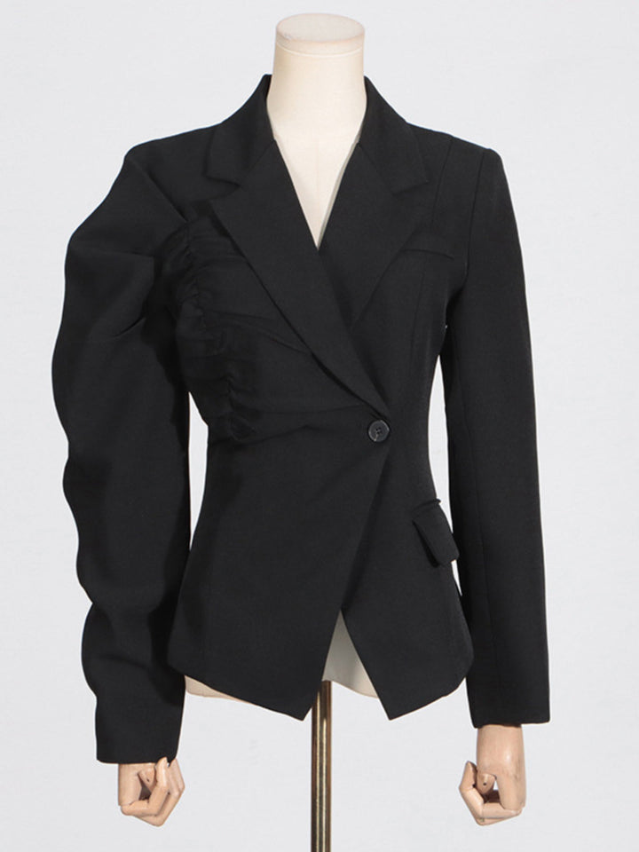 V-neck Pleated Blazer