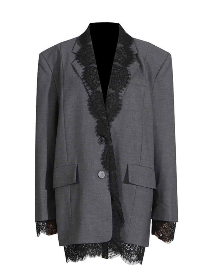 Lace Spliced Blazer