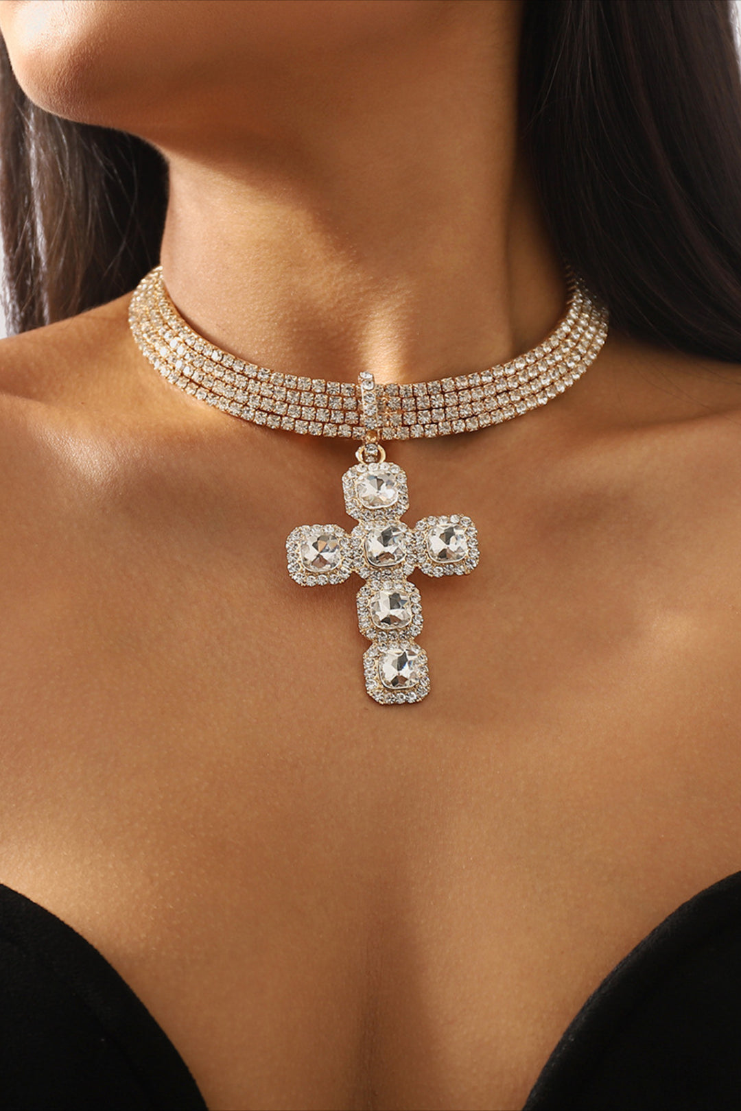 Diamante Cross Necklace