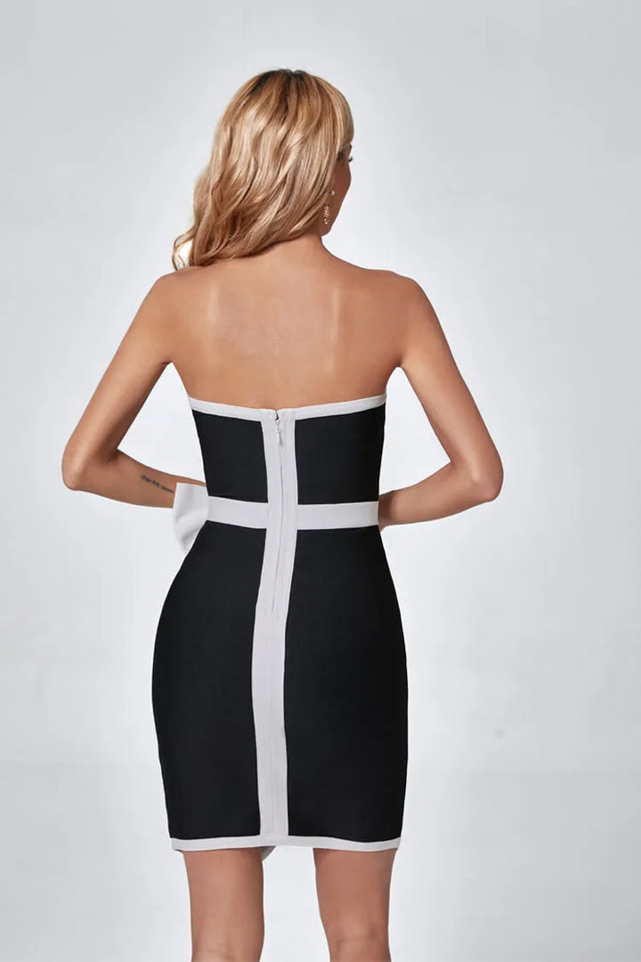 Aurora Black Strapless Bandage Dress