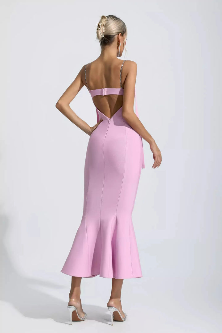 Averie Pink Bandage Maxi Dress