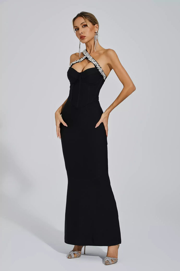 Billie Black One-shoulder Bandage Dress