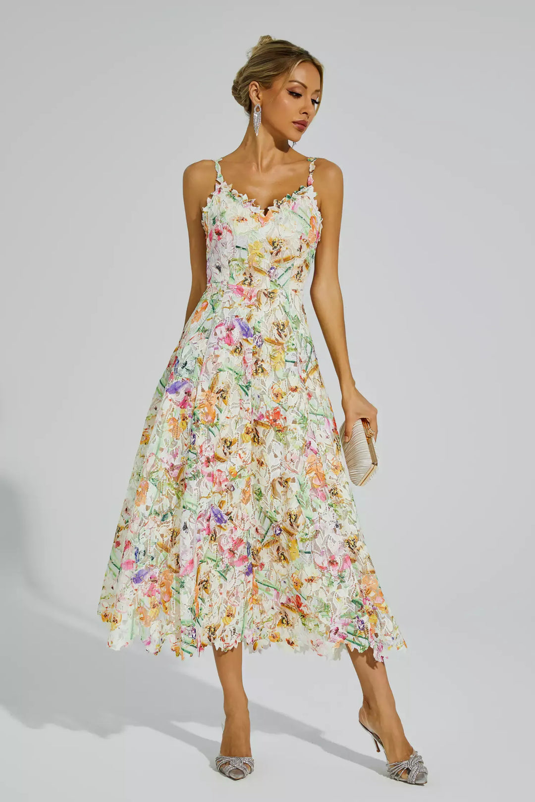 Boswell Floral Embroider Midi Dress