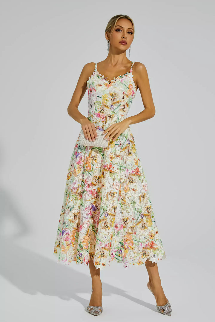 Boswell Floral Embroider Midi Dress