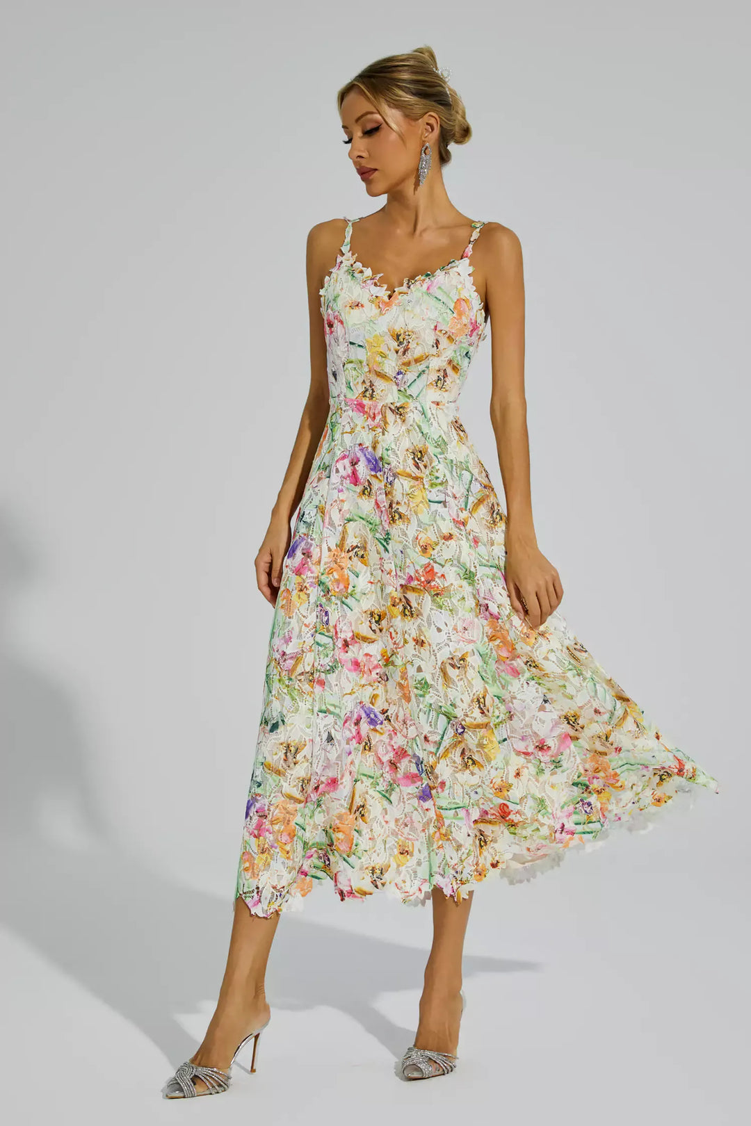 Boswell Floral Embroider Midi Dress