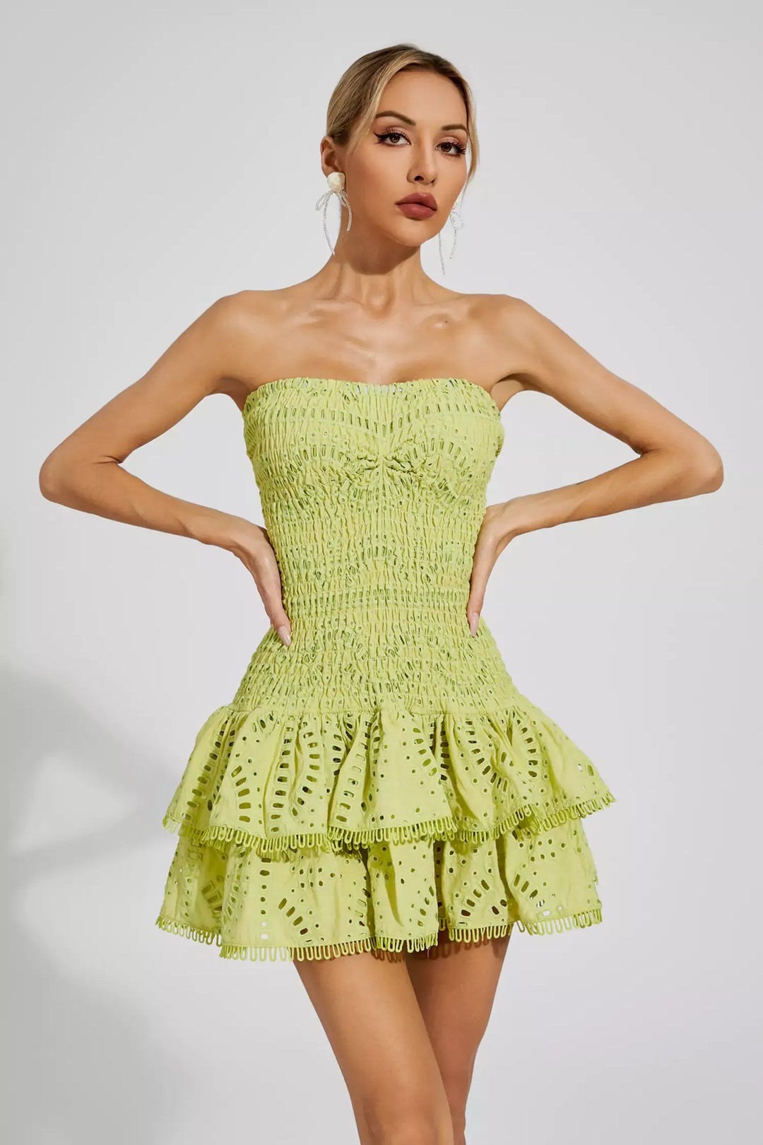 Bridget Green Ruffle Mini Dress