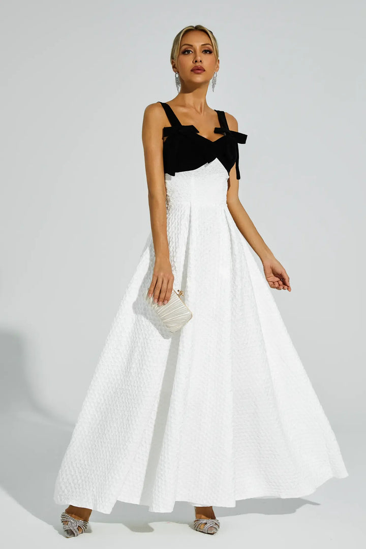 Camp White Bow Tie Slip Dress