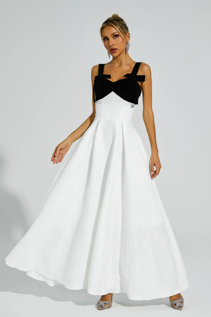 Camp White Bow Tie Slip Dress