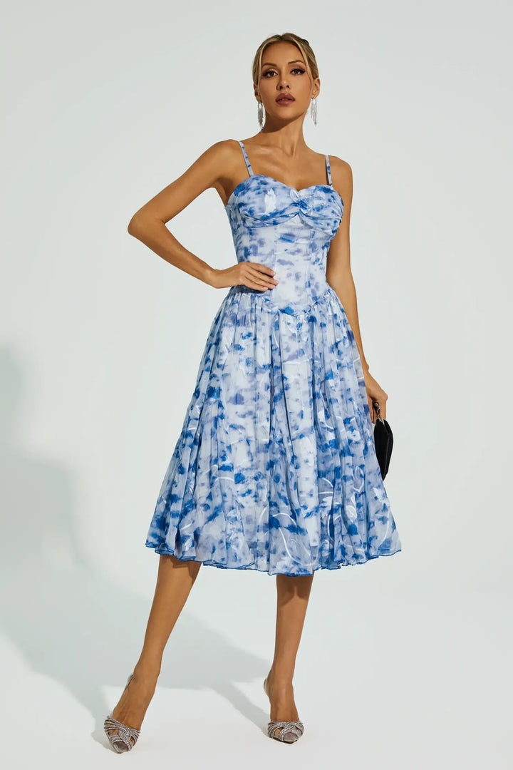 Carroll Blue Ink Slip Dress