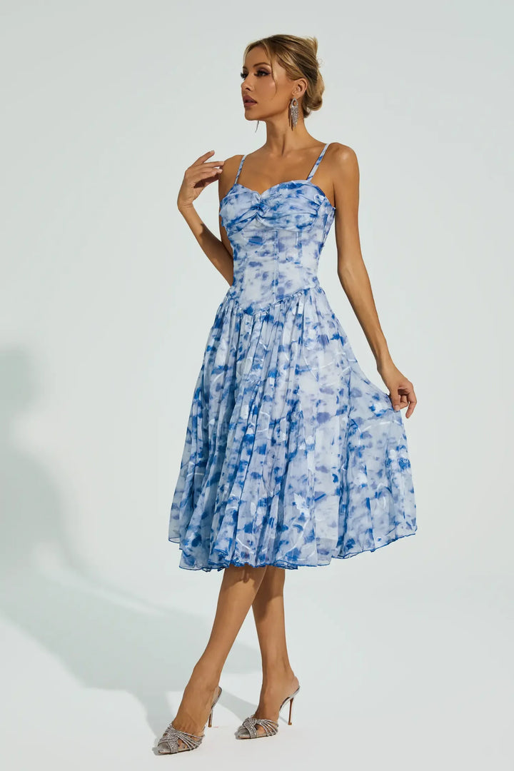 Carroll Blue Ink Slip Dress