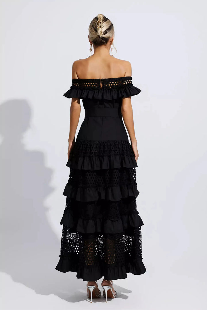 Colette Black Lace Cutout Maxi Dress