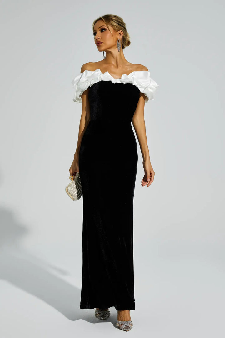 Croft Black One Shoulder Mermaid Maxi Dress