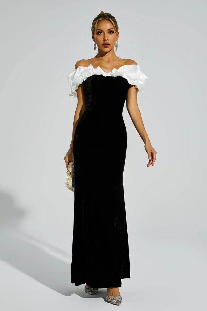 Croft Black One Shoulder Mermaid Maxi Dress