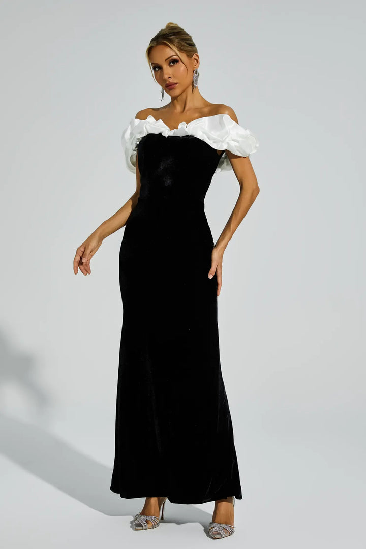 Croft Black One Shoulder Mermaid Maxi Dress