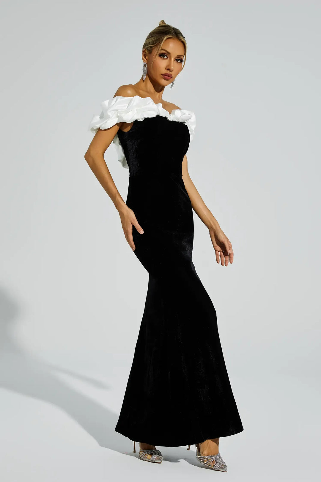 Croft Black One Shoulder Mermaid Maxi Dress