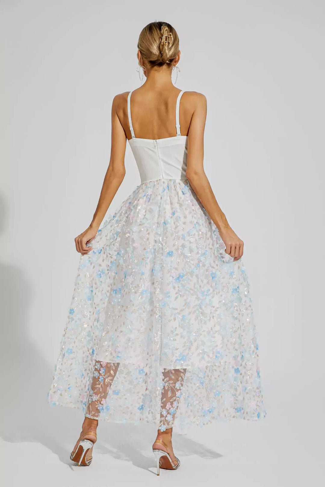 Elyse White Flower Slip Dress