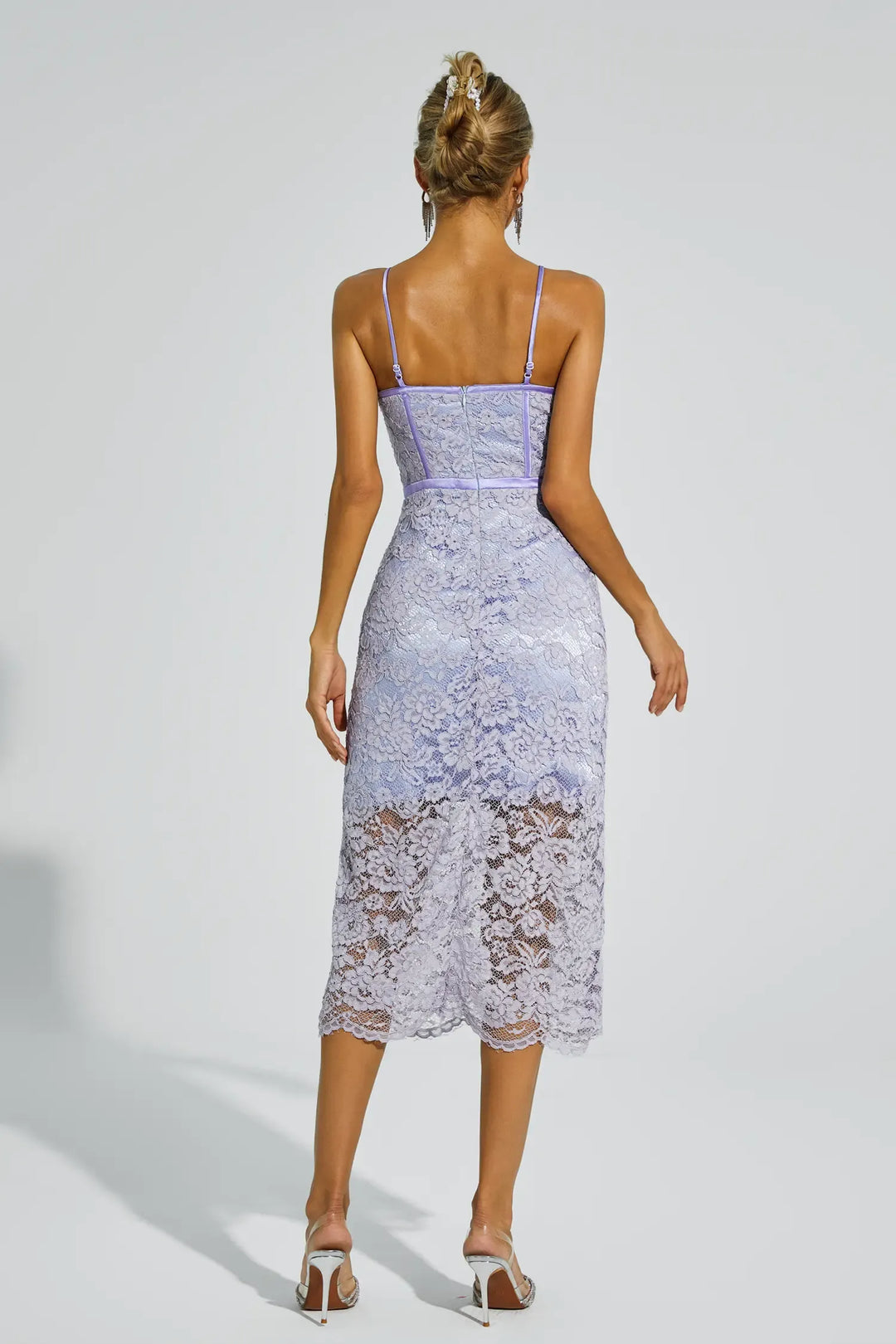 Joel Purple Lace Slip Dress