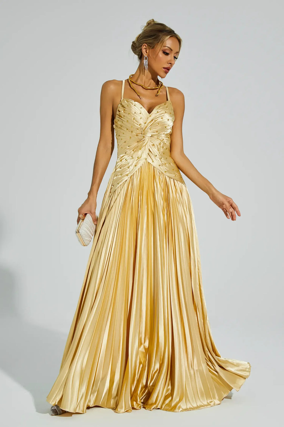 Judd Gold Beaded Maxi Slip Dress