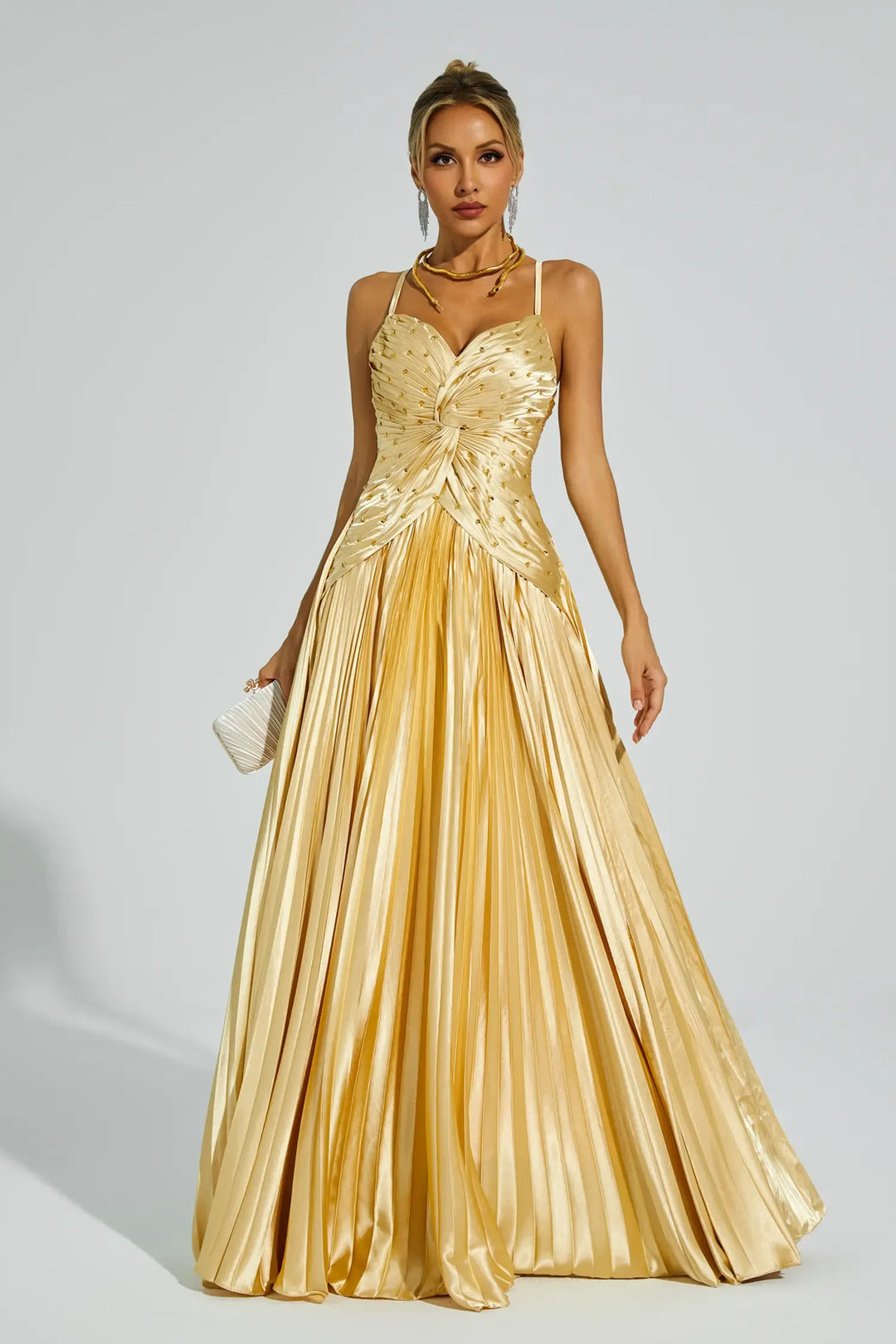 Judd Gold Beaded Maxi Slip Dress