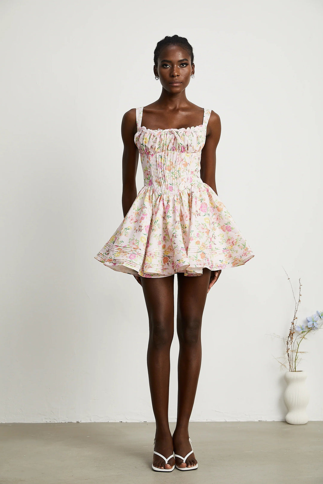 Cotton Soft Floral Mini Dress Skirts