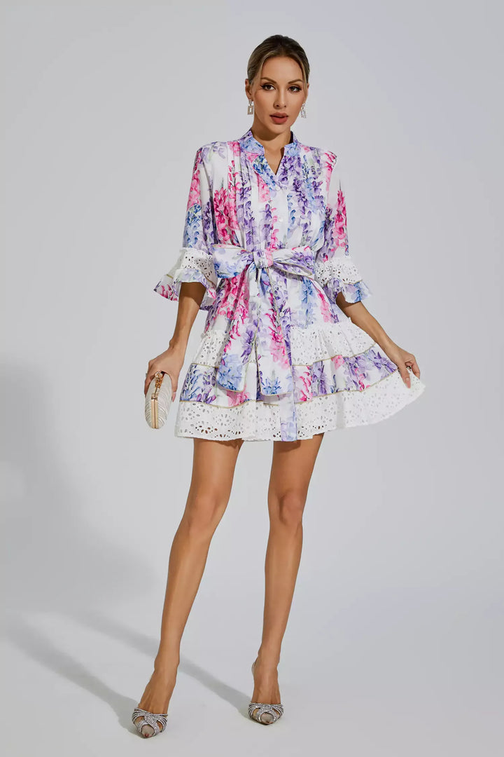 Kimora Floral Belted Mini Dress