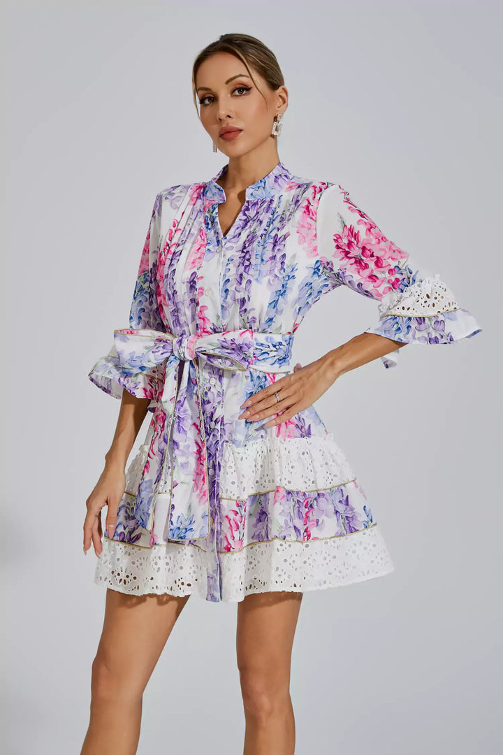 Kimora Floral Belted Mini Dress