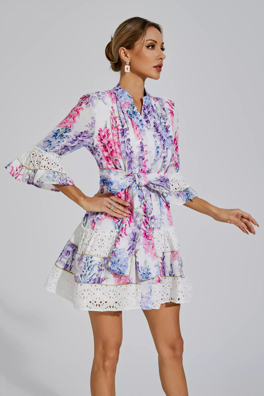 Kimora Floral Belted Mini Dress