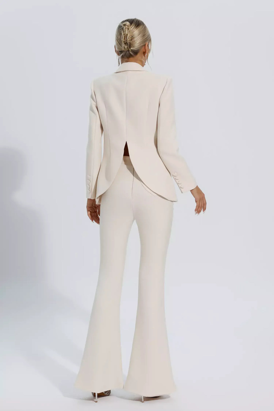 Mallory Ivory White Long Sleeve Blazer Set