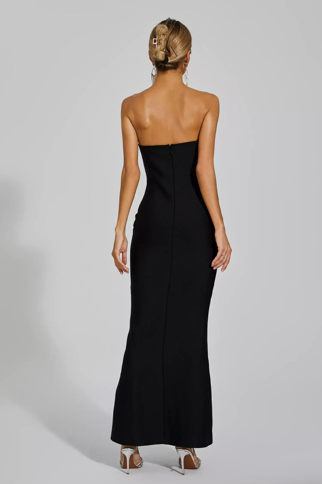 Marne rhinestone black maxi dress