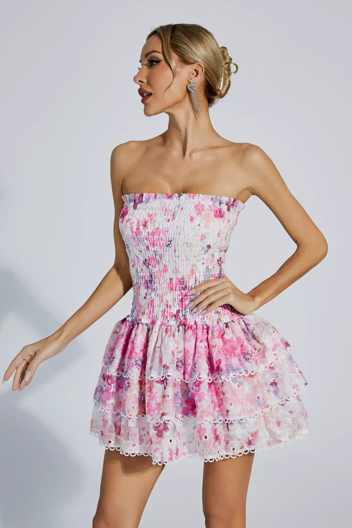 Mercy Floral Ruched Mini Dress